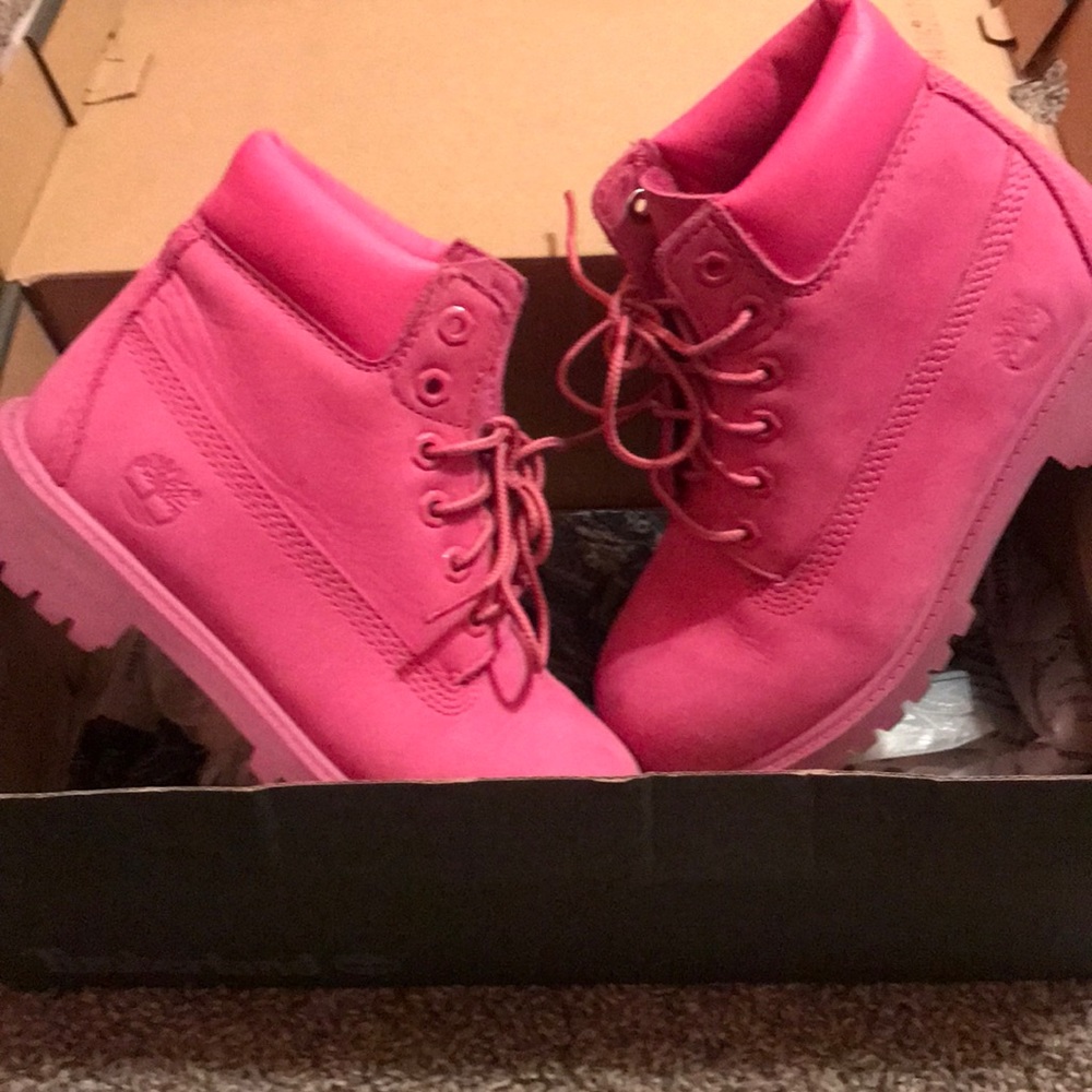Kids Pink Timberland Boots